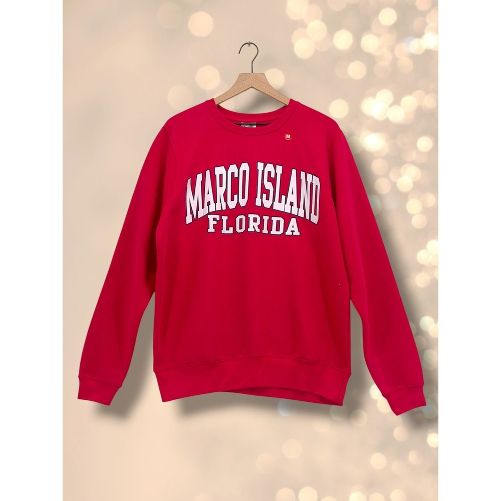 Pacific & Co Marco Island Florida Graphic Fleece Sweatshirt Red Medium